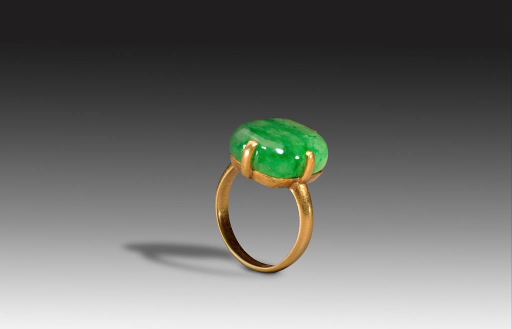 图片[1]-Gold inlaid with emerald ring-China Archive